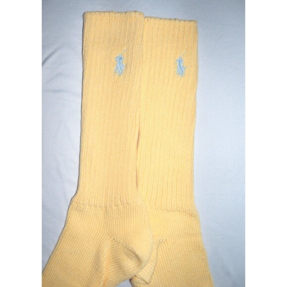 Polo Ralph Lauren Cotton Crew Sock with Polo Embroidery Yellow NEW - Picture 5 of 5